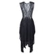thumbnail image 5 of Vestido largo sexy de mujer con falda irregular de encaje alto y bajo - Cuello en V, mangas con volantes, diseño con bolsillos - Apto para la playa, para llevar de forma informal o para fiestas - A, 5 of 5