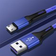 thumbnail image 3 of Maoww Phone Cable Nylon USB Cable Fast Charging Data Line Replacement for Android Micro USB, Blue, 2m, 3 of 8