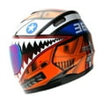 thumbnail image 4 of WOW Motorcycle Full Face Helmet Street Bike BMX MX Youth Kids HKY-B15 Shark Orange, 4 of 6