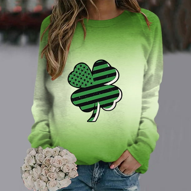 zanvin St Patricks Day Sweatshirt Women Long Sleeve Irish Festival