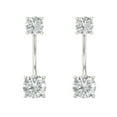 thumbnail image 3 of 3.0 Ct Round Cut Studs Clear Moissanite 14K White Solid Solid Gold Everyday Dainty Earrings Screw Back, 3 of 7