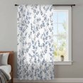 thumbnail image 3 of Blue Leaves Sheer Curtains 54 Inches Long, Summer Botanical Elegant Pastoral Light Filering Curtains, Breathable Simi Curtain Privacy Drapes for Kitchen Bathroom Lightweight Small Window Treatment, 3 of 9