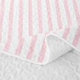 thumbnail image 5 of Castle Fairy Soft Abstract Vertical Strip Bed Spread Queen 3pcs,Watercolor Linear Motif Queen Coverlet Set,White Pastel Pink,1 Quilt and 2 Pillowcases, 5 of 7