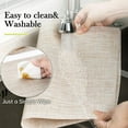 thumbnail image 3 of Evlmd Placemats, Woven Cross Weave Place Mats for Dining Table Mats, PVC Vinyl Kitchen Mat, Classic Beige Placemats Set of 4, 12x18 Inch, 3 of 7