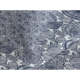 thumbnail image 4 of Ambesonne Navy Blue Quilted Bedspread Set 3 Pcs, Aquatic Animals Lines, Queen Size, Dark Blue White, 4 of 5