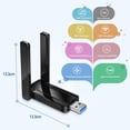 thumbnail image 3 of 1300Mbps Wireless USB WiFi Adapter for PC - 2.4GHz/5GHz Dual Band Adapter for Desktop Compatible with Windows XP/Vista/7/8/10 Operating System, 3 of 8