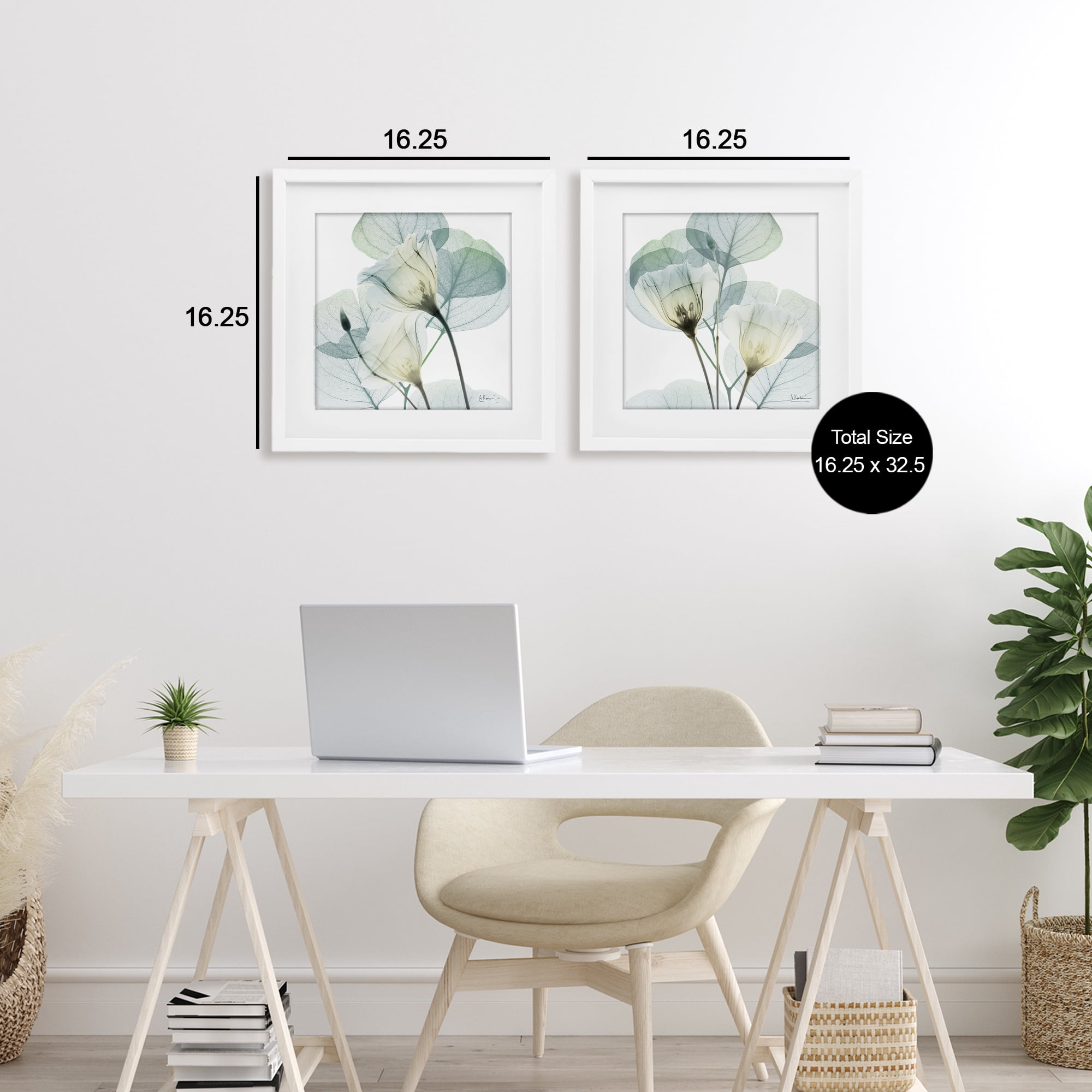 Stupell Industries Divine Fate Flowers 2 Piece White Framed Print Under Glass Set, design by Albert Koetsier