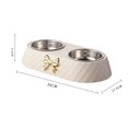 thumbnail image 4 of Gazechimp Pet Dog Water And Food Bowl, Detachable, 13 X 6.9 X 2.6 Inches, Non-Slip Base For Small Beige, 4 of 6