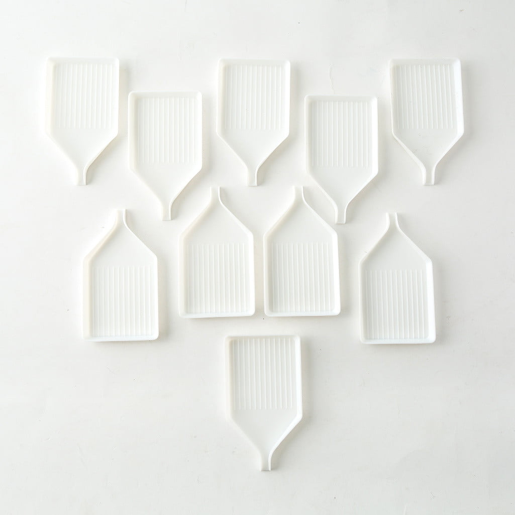 10pcs 5D Diamond Rhinestone Plate Tray DIY Cross Art  Nail Tools Home White 