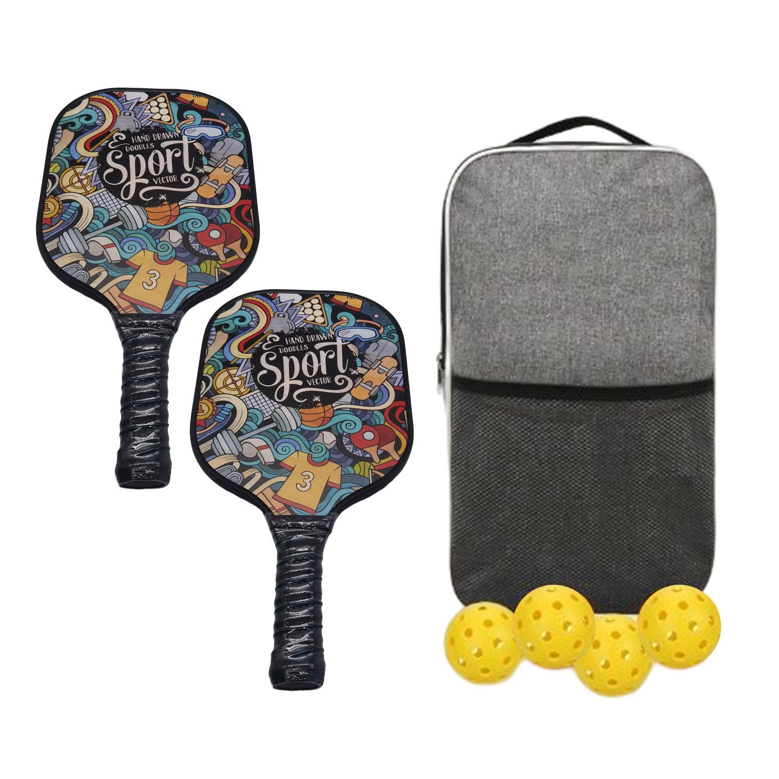 DimyFew , Includes 2 Rackets 4 Balls Lightweight Portable Fiberglass Rackets, Pickleball