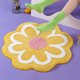 thumbnail image 5 of 65cm x 65cm, Yellow Lovely Bath Mat, Soft and Fluffy, Flower Shaped Microfiber, Water Absorbent, Non-Slip, for Toilet, Bathtub, Shower, Bathroom, 5 of 5