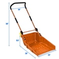 thumbnail image 2 of Resenkos Folding Snow Pusher Scoop Shovel with Wheels and Handle-Orange, 2 of 9