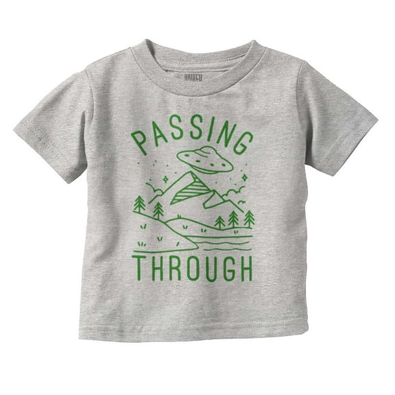 Alien UFO Passing Through Cute Funny Toddler Boy Girl T Shirt Infant Toddler Brisco Brands 12M
