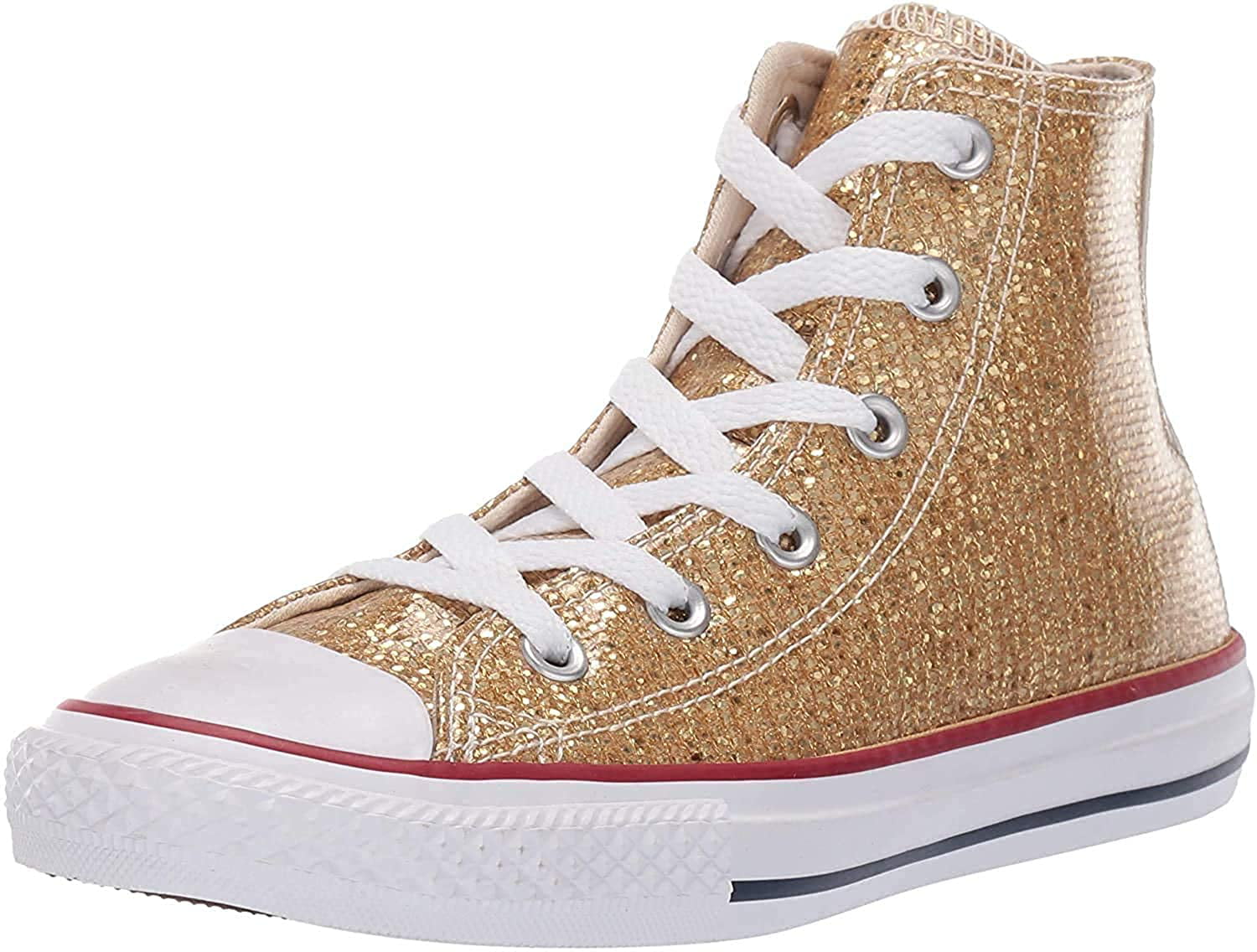 white and gold converse high tops
