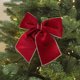 thumbnail image 1 of Large Velvet Christmas Bow with Gold Flocking for Tree and Holiday Decorations, 1 of 7