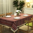 thumbnail image 3 of ERDOUY red printed pattern, small and fresh rural style tablecloth, household tea table cover, crochet lace (200 * 140cm), 3 of 4