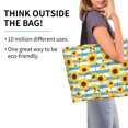 thumbnail image 2 of Disketp White Blue Striped Sunflower Bolsa Tote Estampada para Mujer, Bolso de Hombro y de Mano para Compras y Viajes, 2 of 8