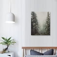 thumbnail image 4 of Nawypu  Framed Canvas Print Wall Art Washed Out Mist Over Forest Pine Trees Nature Wilderness Photography Modern Rustic Scenic Multicolor for Living Room, Bedroom, Office, 4 of 5