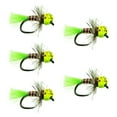 thumbnail image 1 of 5 piezas de tungsteno Jig Fly Fly Bead de tungsteno realista con plumas profesionales de mosca húmeda profesional atada al gancho para la carpa de Amarillo, 1 of 8