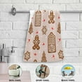 thumbnail image 5 of Pink Gingerbread Cookie Hand Towels 2 PCS, Merry Christmas Kitchen Towel Ultra Soft and Highly Absorbent,Decorative Fingertip Face Towel for Bathroom Hotel, 28.3"x 14.4", 5 of 6