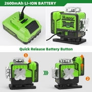 4D 16 Lines Self-Leveling Laser Level, 200Ft Green Beam 4 x 360° Cross Line Laser Level Tools with Bluetooth, Remote Control and Magnetic Bracket