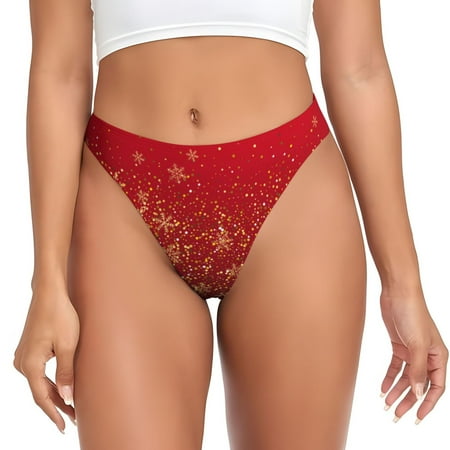 Adobk Merry Christmas Print Seamless Women Underwear Thongs No Show Ladies Thong No Line Breathable Comfortable Panties Undies for Women-Medium