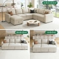 thumbnail image 5 of HONBAY Modular Sectional Sleeper Storage Sofa, Ottoman, Beige, 5 of 6