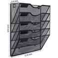 thumbnail image 2 of Archivador de pared de 5 niveles, organizador de correo colgante, revistero de montaje en pared de metal, negro, 2 of 8