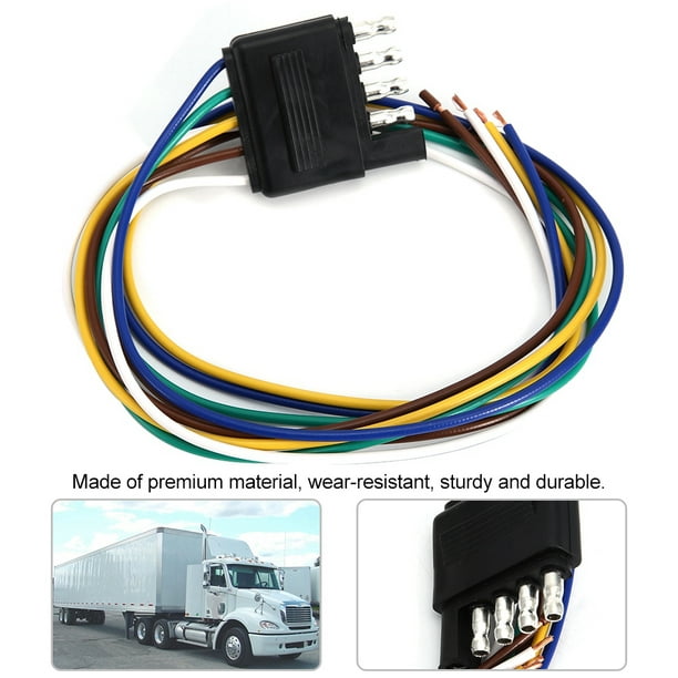 5 Pin Plug, Long Durability ABS Wearproof Flat Plug For American Trailer  Truck 