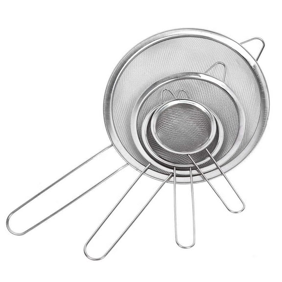 4Pcs/ Set Flour Sifter,Baking Flour Sifter Premium Stainless Steel Flour Strainer,Manual Flour Sifter for for Bakery