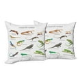 thumbnail image 6 of Ambesonne Colorful Throw Pillow Cover 2 Pack, Exotic Lizard Reptiles, 20", Multicolor, 6 of 6