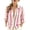 Hot Pink, variant on Womens Tops Button Down Shirts Striped Casual Collared Long Sleeve Blouse Relaxed Fit Blouson Office Wear Army Green