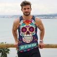 thumbnail image 6 of Fuzoiu Dead Day Party Print Men's Workout Tank Tops,Sleeveless Gym Shirt Quick Dry,Fitness Bodybuilding T-Shirt,Muscle Athletic Workout Tee-4X-Large, 6 of 7