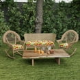 thumbnail image 2 of Jordan Manufacturing 44" x 18" Beachcrest Poppy Red Floral Rectangular Tufted Contoured Outdoor Wicker Settee Bench Cushion, 2 of 11