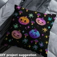 thumbnail image 2 of Feelyou Teens Spooky Pumpkin Fabric by the Yard 2 Yards, Cartoon Stars Mushroom Sewing Fabric, Gothic Spider Print Home Decor Fabric by the Yard, Lightweight Room Decor, 2 of 6