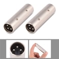 thumbnail image 1 of Wear-Resistant XLR Coupler Male Connector, Standard Noise Resistant XLR Male To Male Connector, High Conductivity For  For Microphone Silver, 1 of 8