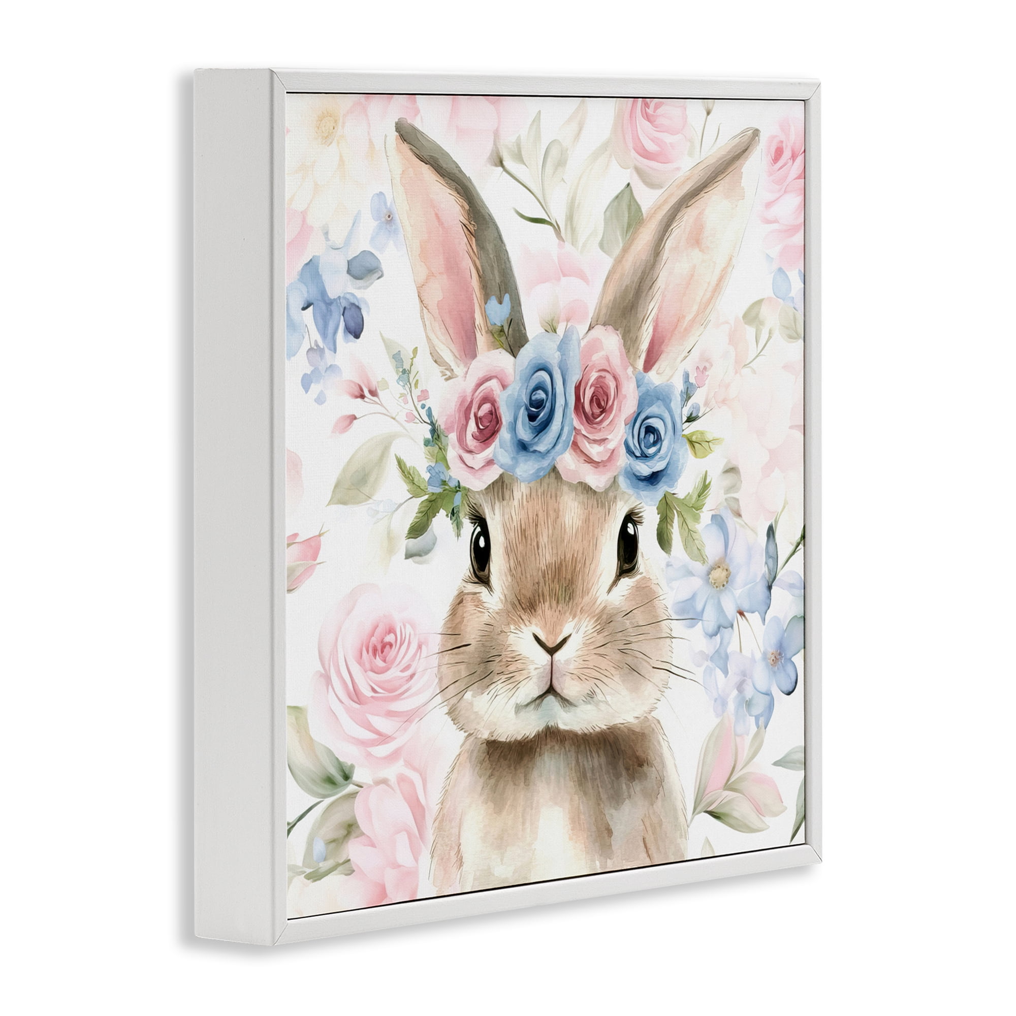 Stupell Industries Flower Power Bunny White Framed Giclee Art, design by Tina LeCour