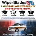 thumbnail image 2 of 2004 Chrysler Town and Country Beam Wiper Blades Wipers w/2yr Warranty (Set of 3) w/Rear Wiper (WiperBladesUSA), 2 of 5
