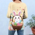 thumbnail image 4 of Kctiaxy 3/4 Length Sleeve Womens tops Happy Easter Graphic Crew Neck T-Shirt Fashion Casual Loose Fitting Top Festival Pullover Tees, 4 of 6