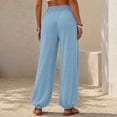 thumbnail image 6 of Aezemi Women High Waisted Sports Pants Loose Fit Elastic Waist Flowy Jogger Pants with Pockets Palazzo Womens Workout Fashion Casual Outdoor Trousers M, 6 of 8