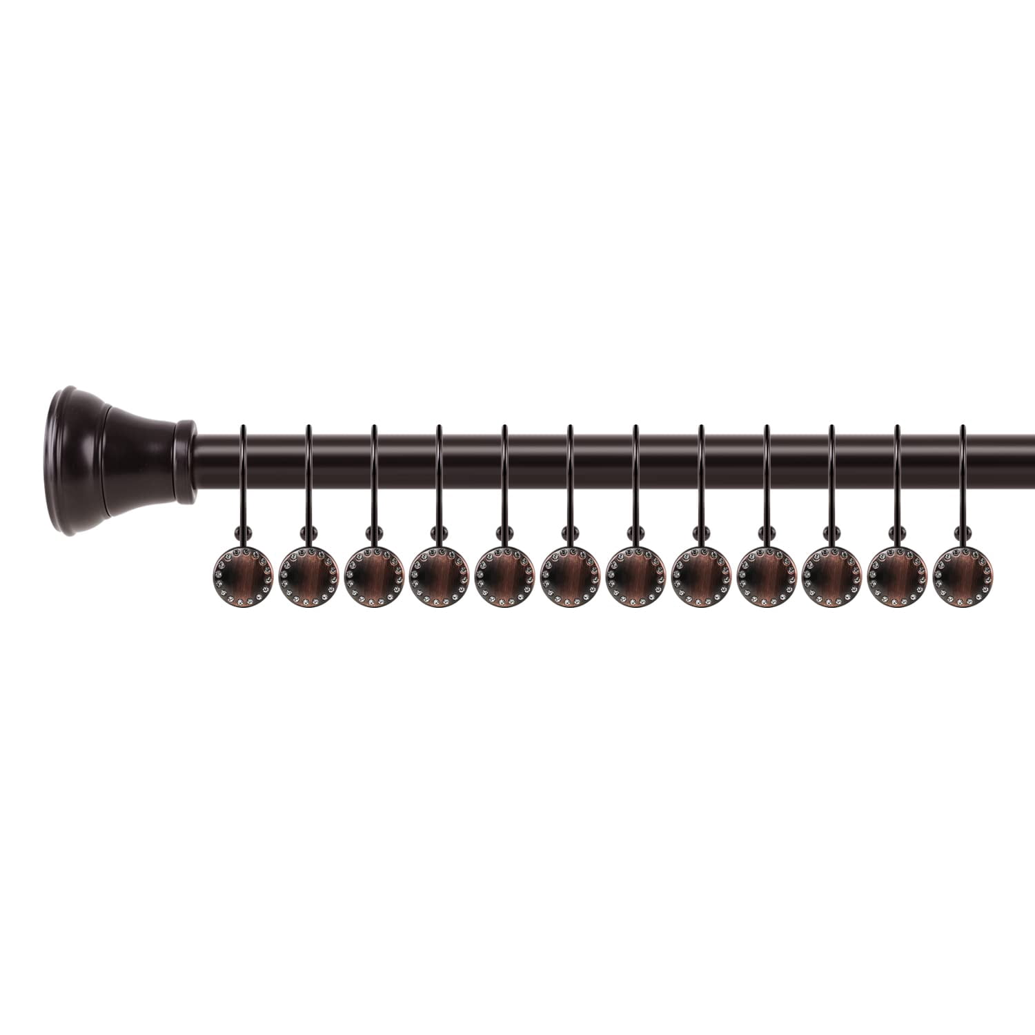 Utopia Alley Shower Rings, Double Shower Curtain Hooks for Bathroom, Rust Resistant Shower Curtain Hooks Rings, Set of 12, Oil Rubbed Bronze