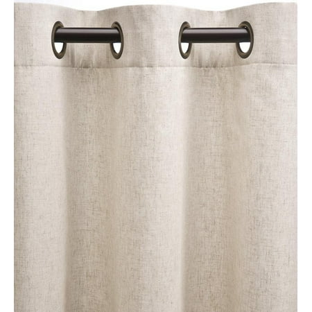 Plow & Hearth 84  L x 80 W Double-Wide Grommet Top Patio Panel with Wand - Linen