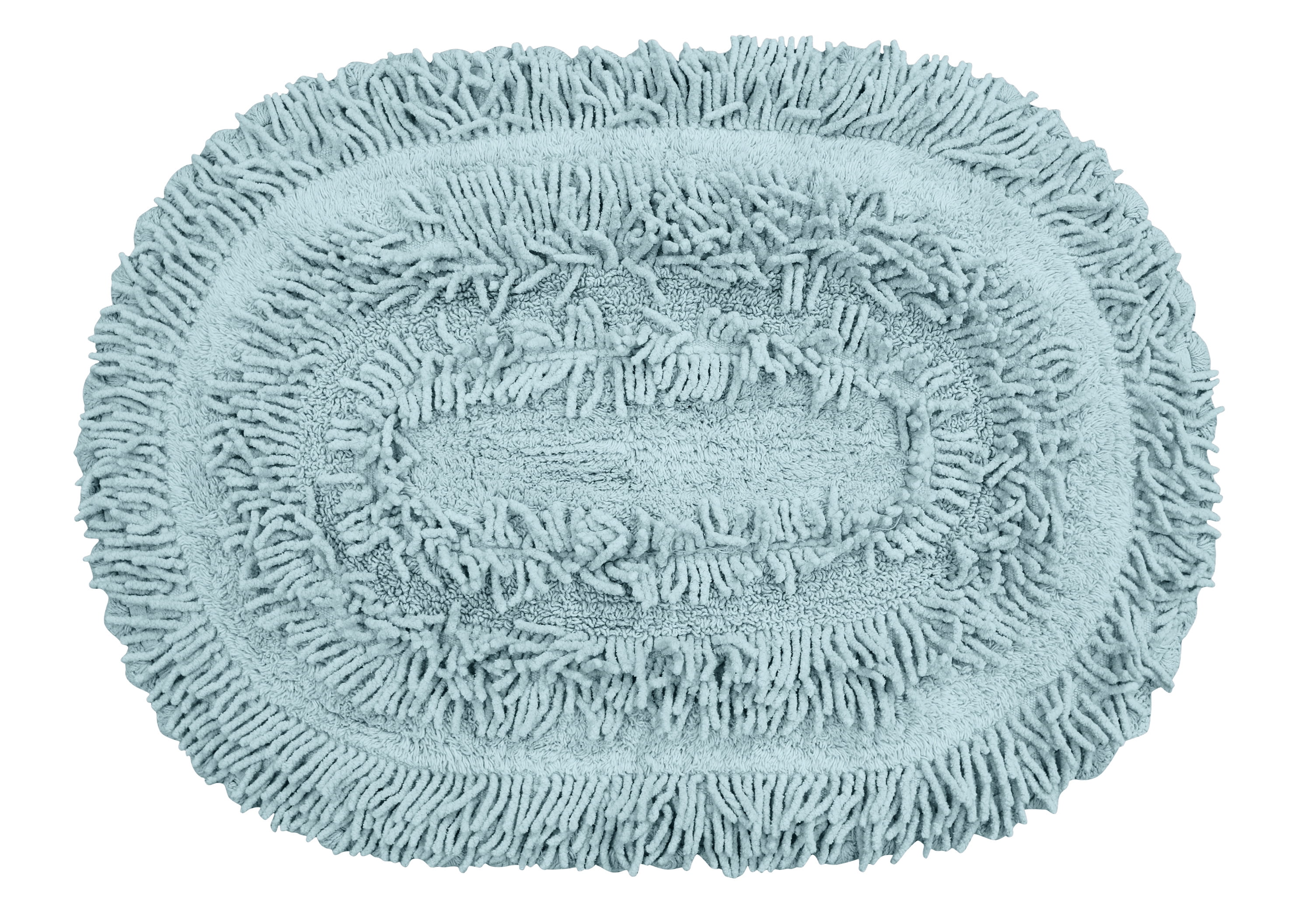 Better Trends Crochet Race Track Bath Mat Rug 100 Cotton Aqua