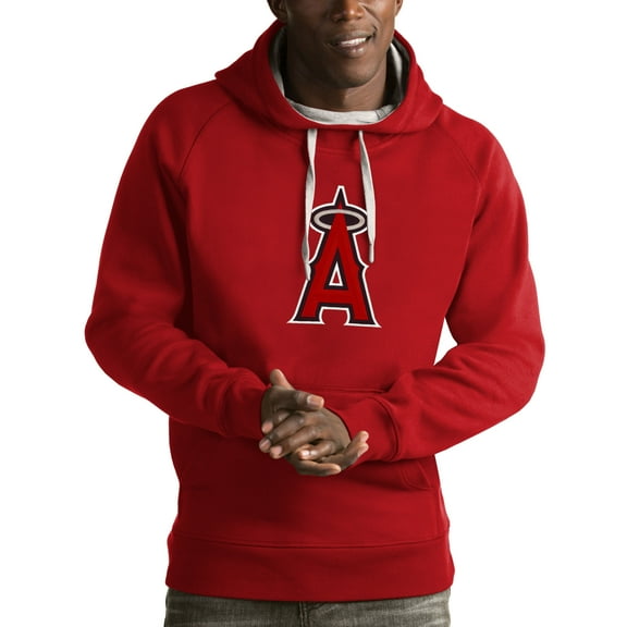 Men's Antigua Red Los Angeles Angels Victory Pullover Hoodie