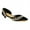 Black, variant on XYD Women Elegant Pearls D'Orsay Pumps Pointed Closed Toe Low Heels Slip-on Kitten Evening Shoes Size 7 Black