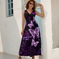 thumbnail image 5 of Glowing Butterfly Violet Sleeveless Dress Dresses Women Summer Evening Dresses Ladies Bohemia Long Dresses, 5 of 9
