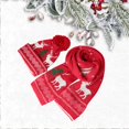 thumbnail image 3 of Honganda Beanie Scarf Plush Gloves Sets Reindeer Tree Pattern Christmas 2/3Pcs Set for Women Men, 3 of 4
