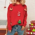 thumbnail image 5 of BLVB Ugly Christmas Sweater Women Crewneck Cute Knitted Sweater Pullover for Holiday Party Christmas Gifts for Women, 5 of 7