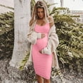 thumbnail image 2 of iOPQO Maternity Dress Womens Maternity Casual Sleeveless Color Crew Neck Tanks Dress Pregnancy Bodycon Dresses For Women Plus Size Dress For Women Pink XXL, 2 of 6