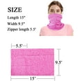 thumbnail image 4 of Neck Gaiter Bandana with Filters, Multi-Purpose Sun UV Dust Wind Proof Balaclava Face Mask Tube Scarf with 5PCS PM2.5 Activated Carbon Filter Replacements for Men and Women, Pink, 4 of 6